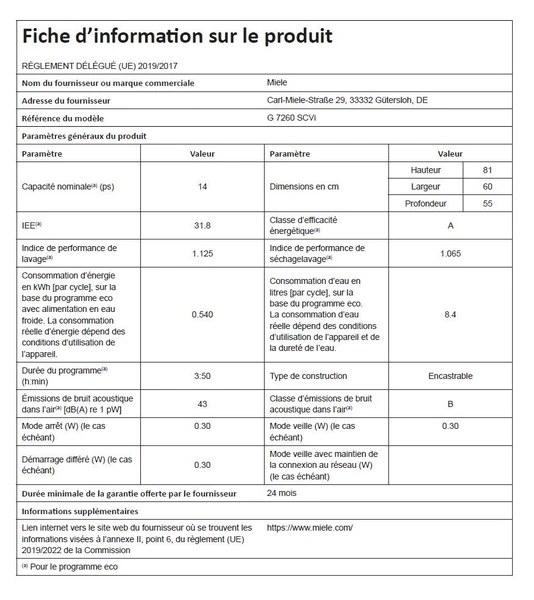 Miele G7260 SCVi Miele G7260 SCVi